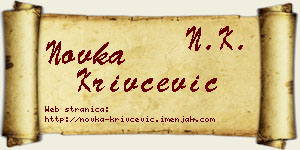 Novka Krivčević vizit kartica
